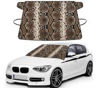 Snakeskin Brown, Car Windshield Cover, Protective Windscreen Cover - Snow Ice Sun UV Dust Water Resistant - Fit for Most Cars