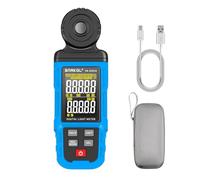 SNAKOL Spectral Illuminance Meter, SK-8302A High Precision Digital Lux Meter Handheld Ambient Temperature Measurer, Range up to 300,000 Lux, Luxmeter with 4 Digit Color LCD Screen