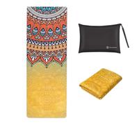 SNAKUGA Travel Yoga Mat, Non Slip Exercise Suede Mat with Carry Bag, All-Purpose Fitness Mat with High Density Anti-Tear Surface for Women, Ideal for Pilates Workout (72'' x 26'' x 1.5mm Thick)