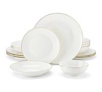 SnamicE 16-Piece Dinnerware Set Porcelain Tableware Set with Bowl Dinner Dessert Soup Plate Set for 4,