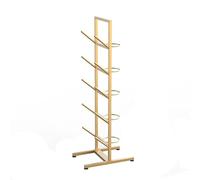 SnamicE 2/3/4/5 - Tier Black Storage Rack, Upright Skateboard Shelf/Balls Stand/Yoga Mat Shelf, Multifunction Sports Equipment Organisers/Gold/3Tier,Gold-3Tier