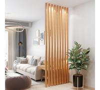 SnamicE 9 Pcs Metal Room Privacy Partition Column with Wood Grain Finish, 1.2/1.5/1.8/2/ 2.2/2.4 M Tall Living Room Divider Post, Ceiling to Floor Separator Standing Pole,H-240cm/94.4 in/7.8 ft