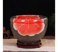 SnamicE Ceramic Flower Pots, Blue and White Porcelain Water Lily Bowl Hydroponic Fish Bowl, Hydroponic Daffodil Plant Pot Chinese Planters Container Home Decor for Decorative,D-37,E-37 * 26cm