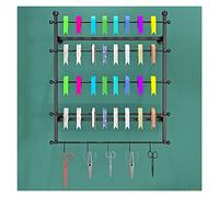 SnamicE Craft Room/Gift Shops Ribbon Storage Organizers Rack Wall-Mounted, Commercial Vinyl Rolls Display Stand Holder for Wrapping Paper, 5 Tier Iron Finish,Black-W 100cm/39.4in