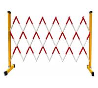SnamicE Expandable Metal Barricade,Folding Barricade Barrier Mobile Telescopic Tubular for Power Construction Projects with 2 Wheels At The Bottom,Red-120x600cm,Red-120x500cm