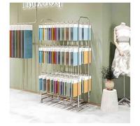 SnamicE Fabric Roll Storage Rack,Commercial Fabric Sample Display Rack, Floor Standing Scarf Underwear Organizer Holder, Curtain/Quilt/Blanket Display Stand,Silver-a