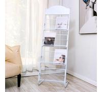 SnamicE Floor Standing Magazine Rack, Portable Removable Brochure Display Rack, Storage Vertical Basket for Reception, Waiting Room, Exhibition,