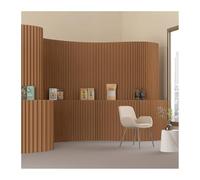 SnamicE Folding Privacy Screens Partition Room Dividers Freestanding Wall Divider Screen Large Capacity Model,Brown-200~300 cm/6.56~9.84 ft