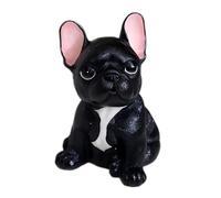 SnamicE High Emulation Resin Creative Cute French Bulldog Statue Crafts, Dog Lover Gift Sculpture, Garden Patio Lawn Courtyard Home Animal Decoration,Black,Black