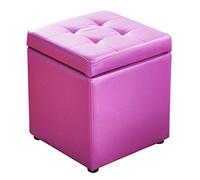 SnamicE Leather Pouf Cube Ottoman Solid Wood Footrest Brown Coffee Table Small Bench 40x40x35cm - Stylish Home Decor Accent,A-30x30x35cm(12x12x14inch)