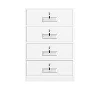 SnamicE Modern Mobile 4-Drawer Filing Cabinet with Lock for Size 15.3" Deep Metal Office Storage Unit 25.5" High Secure Organizer for Home & Office,