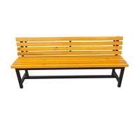 SnamicE Outdoor Bench Bench Rest Area Shoe Changing Stool Solid Wood Back Outdoor Courtyard Square Seat Park Row Chair Garden Bench,A 180cm