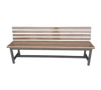 SnamicE Outdoor Bench Bench Rest Area Shoe Changing Stool Solid Wood Back Outdoor Courtyard Square Seat Park Row Chair Garden Bench,B 180cm