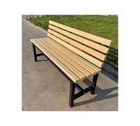 SnamicE Outdoor Bench Bench Rest Area Shoe Changing Stool Solid Wood Back Outdoor Courtyard Square Seat Park Row Chair Garden Bench,C 180cm