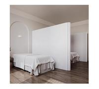 SnamicE Room Divider 2-5M Retractable Room Partition Screen for Home Office Salon Large Capacity Model,White-6x2.4 m/19.69x7.87 ft