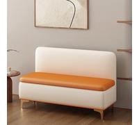 SnamicE Solid Wood Storage Bench with High Back, Stylish Entrance Shoe Bench, Long Chair Padded Seat, Ottoman Foot Rest for Living Room Shop Office Corridor, No D,Storage a-Width 39.4"(100cm)