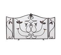 SnamicE Spark Guard Fireplace Screen Hearth Fireplace Screens Decorative 3 Panel Fireplace Screens for Gas Fireplace Fireplace Screen with Net Fence -46×26.7in Marriage,