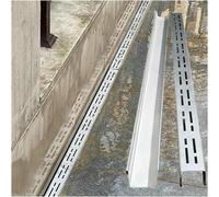 SnamicE Stainless Steel Trench Drain Kit, Rectangular Channel Drain System, Patio Bathroom Driveway Sidewalk Outdoor Trench Cover and Grates, Removable Slim Drainage,Silver-100x10x4CM