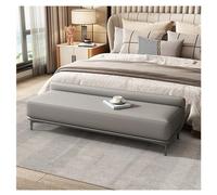 SnamicE Storage benches Bedroom Bench End of Bed, Storage Bench Modern Entryway Bench End of Bed Bench Ottoman Upholstered Leather Bedroom Benches for Foot of Bed,Gris-150 * 40 * 49cm