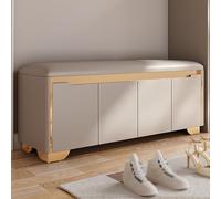 SnamicE Storage benches Entryway Shoe Storage Bench with Cushion and Adjustable Cubby Seat Small Shoe Rack Bench for Bedroom Living Room Hallway Closet End of Bed,Brown Gold-120x35x48cm