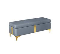 SnamicE Storage benches Modern Green Upholstered Bedroom Bench Stylish End of Bed Ottoman with Storage Leather Sofa Bench for Bedroom Window Seat Fireplace Bench Toy,Blu-120 * 40 * 45cm