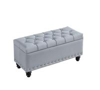 SnamicE Storage benches Shoe Bench with Seat Shoe Changing Stool Living Room Soft Stool Bedroom End Of Bed Bench Hallway Storage Chest Bench Furniture,Light Grey-100x40x45cm