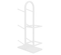 SnamicE Upright Ball Storage Rack for Basketball, Football, Badminton - Multi-Layer Sports Equipment Organizer for Home, Store, Bedroom, Garage,White-3 tier