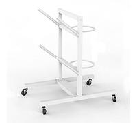 SnamicE Upright Skateboard Rack/Ball Stand, Multifunction Sports Equipment Organisers Holder for Basketball Soccer Yoga Mat Display/White/2Tier,White-3Tier