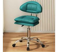 SnamicE Vanity Chair Ergonomic with Rolling Wheels, Height Adjustable Makeup Chair, Modern Swivel Vanity Stool Chair, Small Vanity Chair for Home,Cyan,