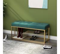 SnamicE Velvet Storage Bench, Classic Modern Shoe Rack for Living Room Bedroom Dinning Entryway, Mid-Century Modern, Loads 500 lb,Color D-39.3"(100cm)