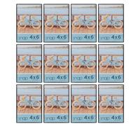Snap - 4"x6" Black Front Loading - Narrow Wall Photo Frame - Perfect for Showcasing Memories in Style - Versatile and Durable Design for Home or Office Décor - Rectangular Wall Mount - Set of 12