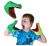 Snap Attack - Crocodile from Deluxebase, Stretchy Animal Hand Puppets for Kids, Sensory Fidget Toy with Movable Mouth for Imaginative Play, Party Bag Fillers and Gifts.