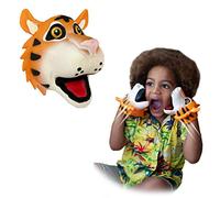 Snap Attack - Tiger from Deluxebase, Stretchy Animal Hand Puppets for Kids, Sensory Fidget Big Cat Toy with Movable Mouth for Imaginative Play, Party Bag Fillers and Gifts.