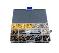 Snap Button Installation Tool Set Made of Metal Copper 12mm Fasteners for Various DIY Applications Choose 40 to 140 Sets in Storage Box (140PCS)