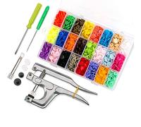 Snap Button Set, Queta 360 Buttons Snaps with Pliers, Fasteners Snap Button Popper Studs Snap Sewing Tools (24 Colors, Plier for T3, T5, T8)