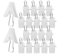 Snap Clips 20pcs for Curtains White Plastic and Closet Doors