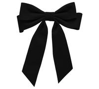 Snap Clips Encouraged Black & Red Bow Hair Clip Elegant & Timeless A Addition To Your Updo Styles Women'S Hair Jewellery (Black, One Size)