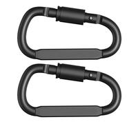 Snap clips Snap Hooks 2pcs Mountaineering Caving Rock D-ring Travel Outdoor Survival Aluminum Alloy Hook Buckle(Black 2 Piece)