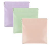 Snap Closure Leather Organizer Pouch 3PCS Waterproof Leather Purse Organizers for Inside Purse Mini Portable Cosmetic Bags Multifunctional Travel Storage Bag for Cosmetics Jewelry Cards Coin(3 Colors)