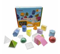 Snap Cubes Math Manipulatives | Geometry Set | 3D Shapes Manipulatives | Geometric Solids | 3D Shapes for Teaching | Homeschool Supplies | Teacher Aids | Math Games -12 3D Shapes (1.96") & 12 2D Nets