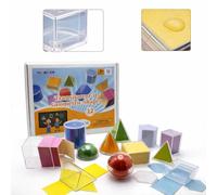 Snap Cubes Math Manipulatives | Geometry Set | 3D Shapes Manipulatives | Geometric Solids | 3D Shapes for Teaching | Homeschool Supplies | Teacher Aids | Math Games -12 3D Shapes (1.96") & 12 2D Nets