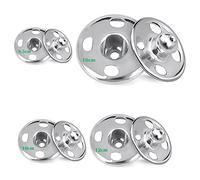 Snap Fasteners,140 Sets Stainless Steel Sew on Snap Press Studs Buttons Snaps Sewing Hook and Eye Fastenings,for Clothes Leather Craft Purse Handbag Sewing Repairs(8.5mm,10mm,12mm,16mm) Silver