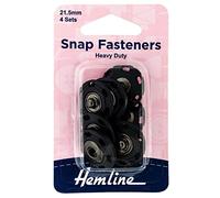 Snap Fasteners: Sew-on: Plastic: 21.5mm: Black: Pack of 4