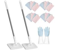 Snap Grip Mini Mop, Cloth Changing Mini Mop For Bathroom, Clever Snap-Grip Mini Mop, Disposable Dust Mop With 10 Reusable Cloths (2Set)