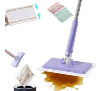 Snap Grip Mini Mop, Convenient Cloth Changing Mini Mop, Clever Snap-Grip Minimop, Uses Disposable Face Towel With One-Button Clamping, Automatic Cloth Changing (35.43 in)