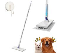 Snap Grip Mini Mop for Pet Hair, Upgraded One-Press Cloth-Changing Mini Mop for Dry & Wet Disposable Pads, with Suction Hook for Wall Storage Home Bathroom Cleaning (Standard)