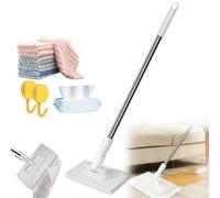 Snap Grip Mini Mop | Lazy Mop Wet and Dry: Zero Touch MiniMop with Reusable Cloths, Wet/Dry ClickMop for Multi-Surface Floors, 40 Inch Lock Handle