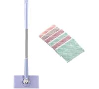 Snap Grip Mini Mop, With 10 Magic Cleaning Cloth, Automatic Gripping or Releasing, 360° Rotating Head & Universal Compatibility, Wet/Dry Use for Multi Cleaning (Purple Mop+5 Cloth)