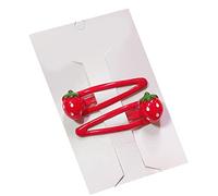 Snap Hair Clips 3D Strawberry Barrette Trendy Cartoon Fruit Grip Ponytail Holder Sweet Side Clip Accessories Cartoon Fruit Snap Clips