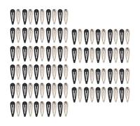 Snap Hair Clips Metal Barrettes Thickened Durable 2.0 Inch Long Safe Elastic Hair Clips for Women Girls DIY Styling White Black 100Pcs